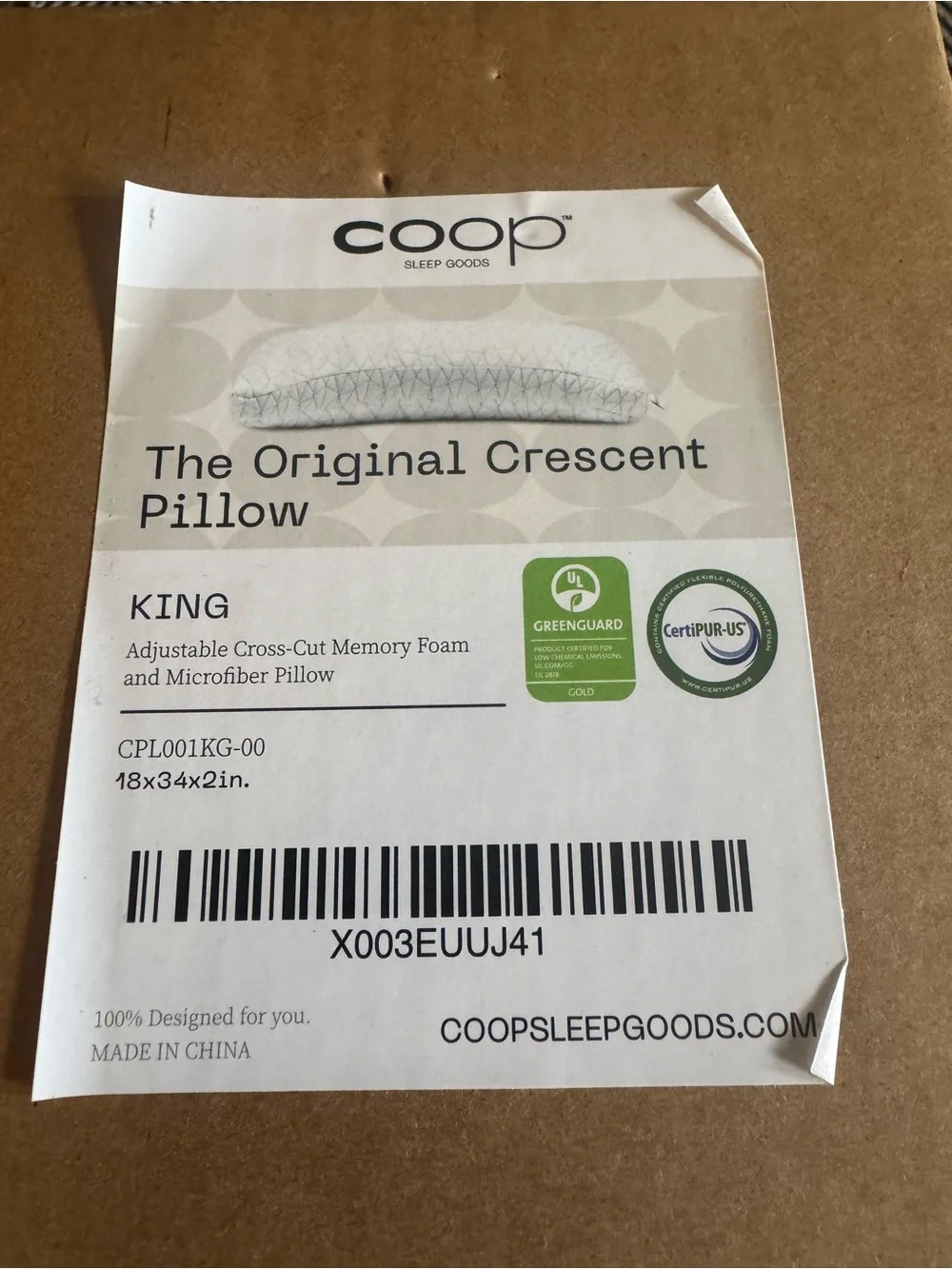 Coop Home Goods The Original Cut-Out Adjustable Pillow, King Size Bed Pillows - Picture 4 of 4